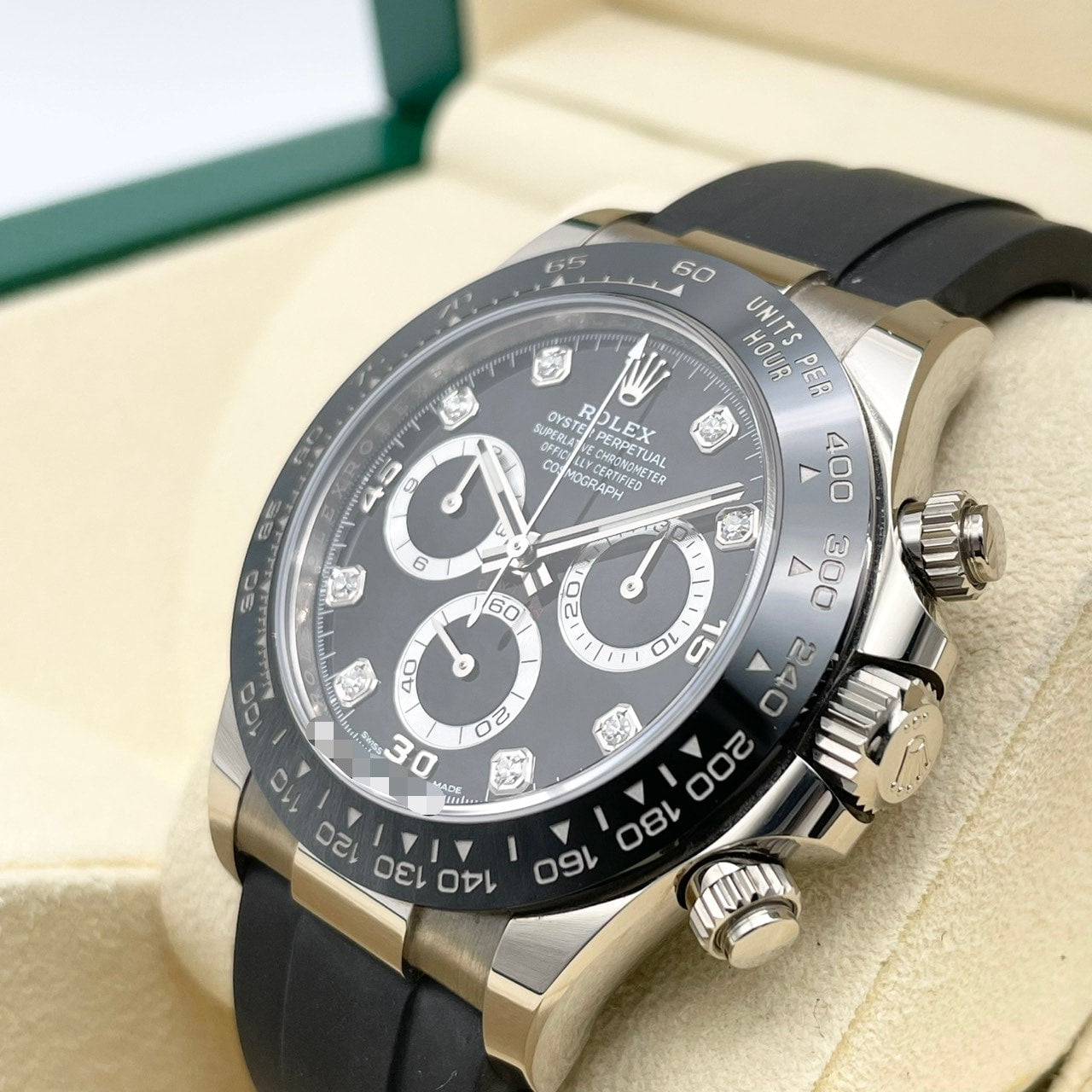 プレオウンド ロレックス デイトナ 8Pダイヤ 116519LNG ブラック 40mm ホワイトゴールド ラバー