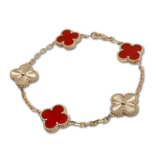 Pre-Owned Van Cleef & Arpels Vintage Alhambra VCARP7RP00 Carnelian Rose Gold