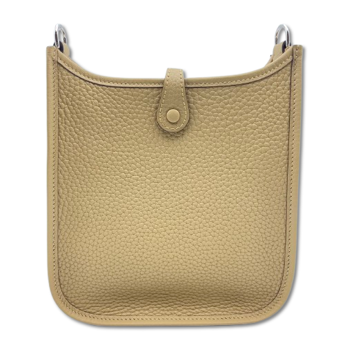 Pre-owned Hermes Mini Evelyn Amazone TPM Beige Marfa Taurillon Clemence Silver hardware K stamp