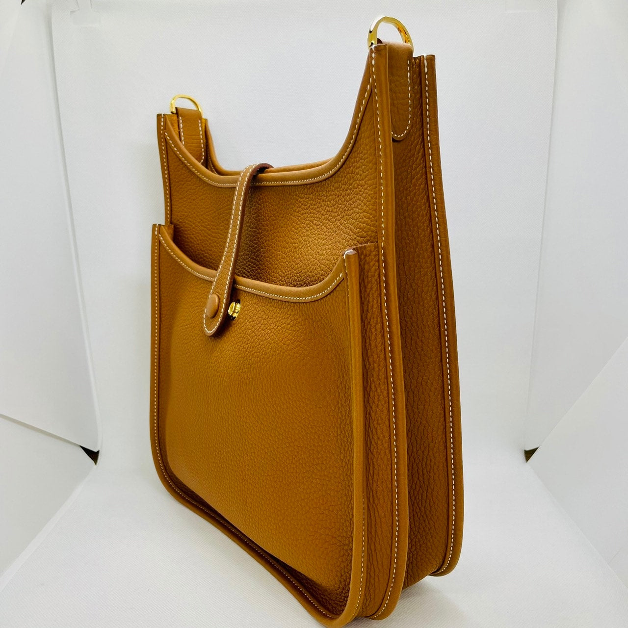 Pre-Owned Hermes Evelyn PM Torillon Clemence Gold Gold Fittings U Engraved
