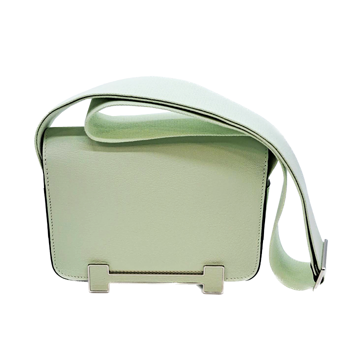 Pre-Owned Hermes Geta Swift Veil Fizz Silver Metal Fittings B Engraved