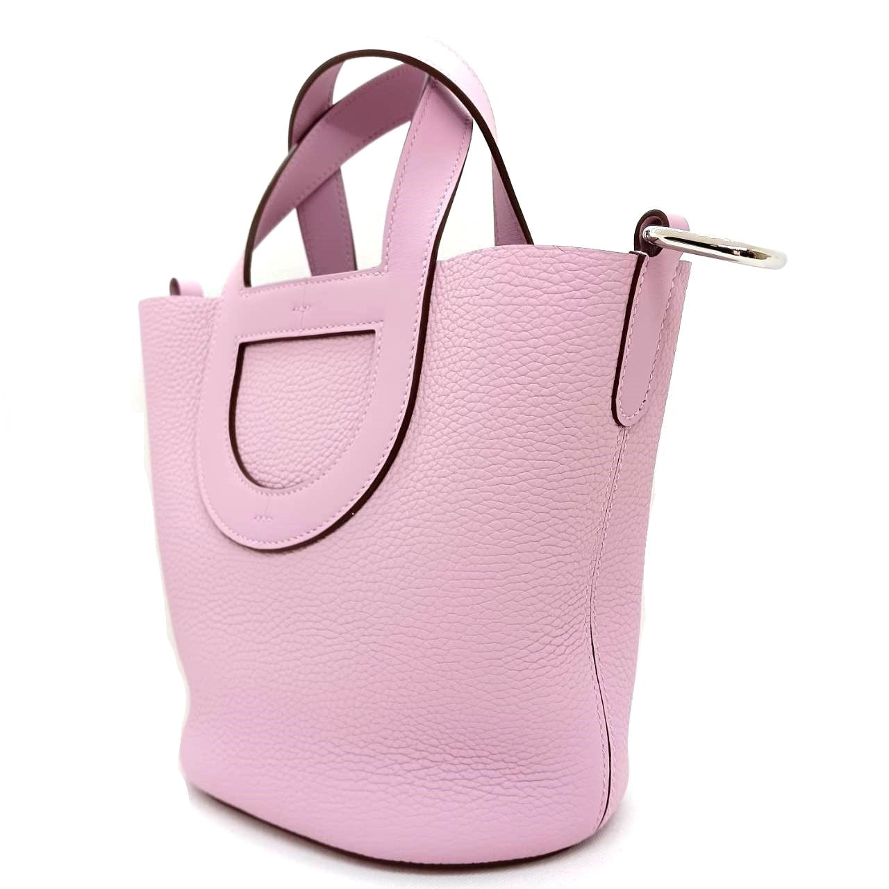 Pre-Owned Hermes in the Loop 18 Mauve Sylvestre B engraved