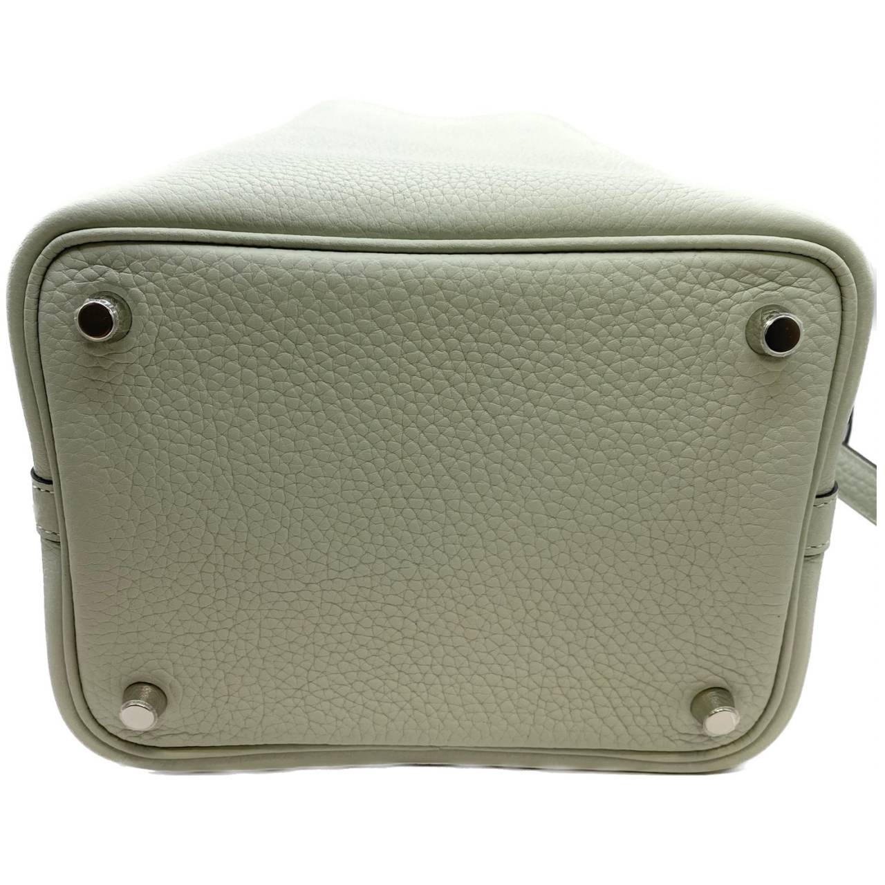 Hermes Picotin Lock PM Torillon Clemence Grineve Silver Metal Fittings B 조각.