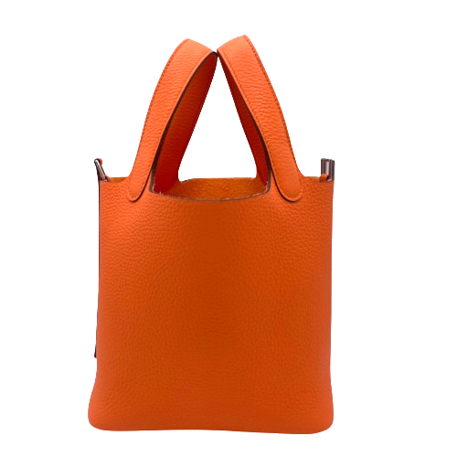 Hermes Picotin Lock PM Torillon Clemence Orange Minium B 새겨 져