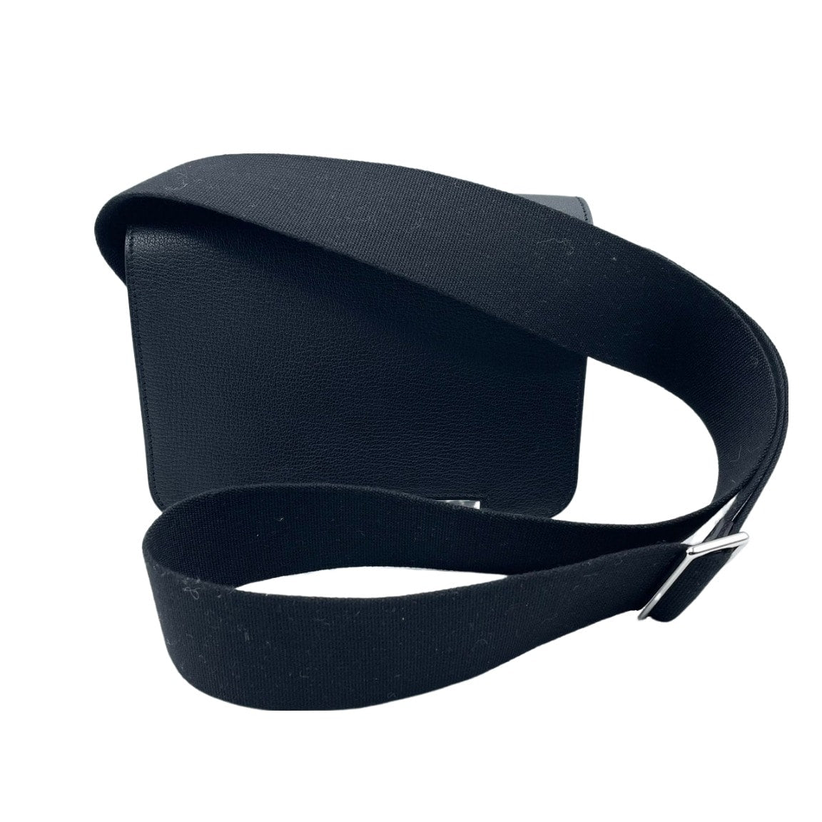 Pre-Owned Hermes Geta Chevre Black B engraved