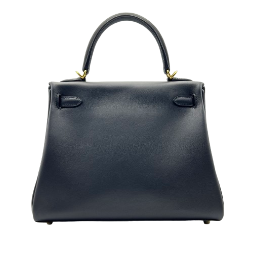 Hermes Kelly 25 Noir Swift 金色五金 U 印章