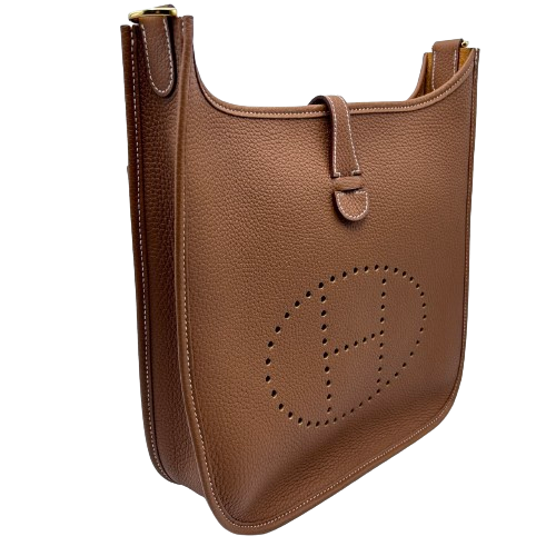 Hermes Evelyn V PM 金色 Taurillon Clemence 金色五金配件 B 雕刻