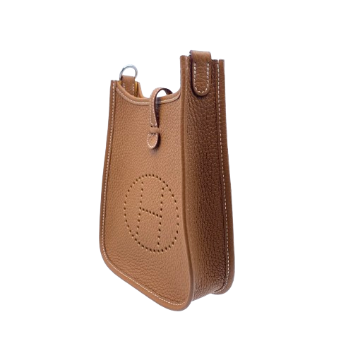 Pre-Owned Hermes Mini Evelyn TPM Torillon Clemence Gold Silver Metal Fittings B Engraved