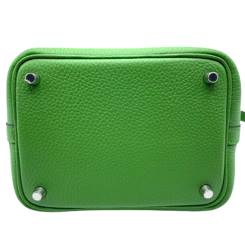 プレオウンド エルメス ピコタンロック PM トリヨンクレマンス ヴェールユッカ×セレスト シルバー金具 W刻印