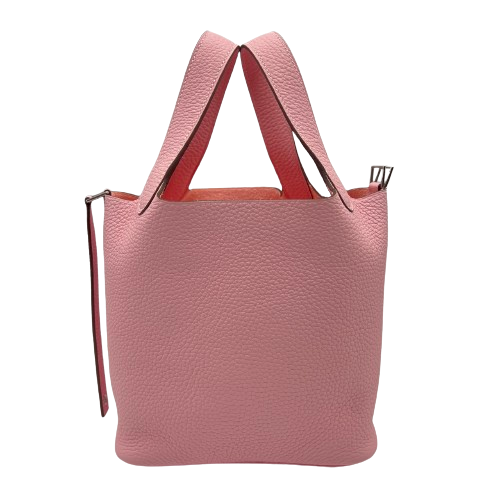 Hermes Picotin Lock PM Rose Sakura Torillon Clemence Silver Metal Fittings B 조각.
