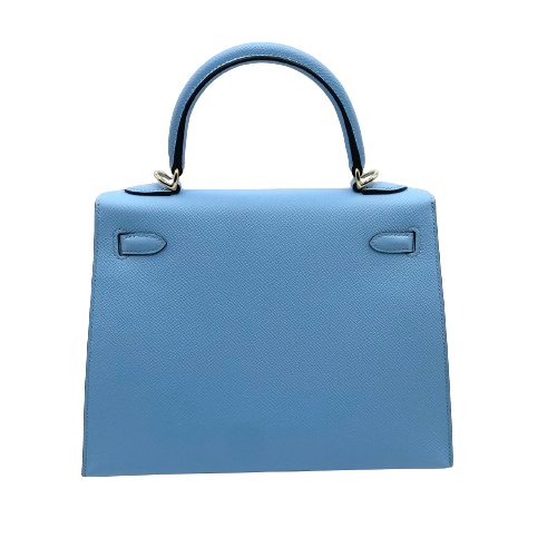 사전 소유 헤르메스 켈리 25 Celeste Epson Gold Hardware B 새겨 져