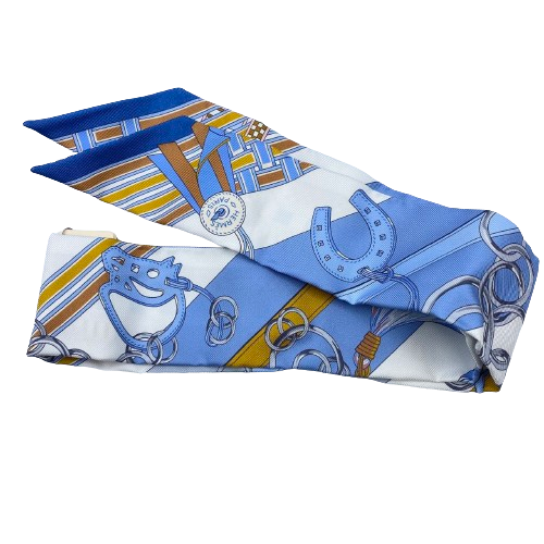 Pre-Owned Hermes Twilly Brick and Charm Silk Twill