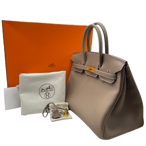 Hermes Birkin 35 Etoup Togo Gold 하드웨어 W는 새겨 져 있습니다