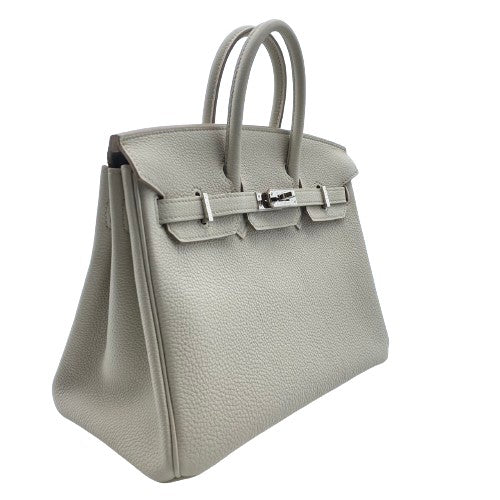 Hermes Birkin 25 Beton Togo Silver Metal Fittings Z 새겨 져