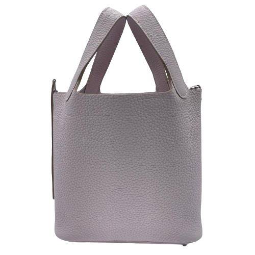 Hermes Picotin Lock PM Mauve 창백한 Torillon Clemence Silver Fittings w 새겨 져