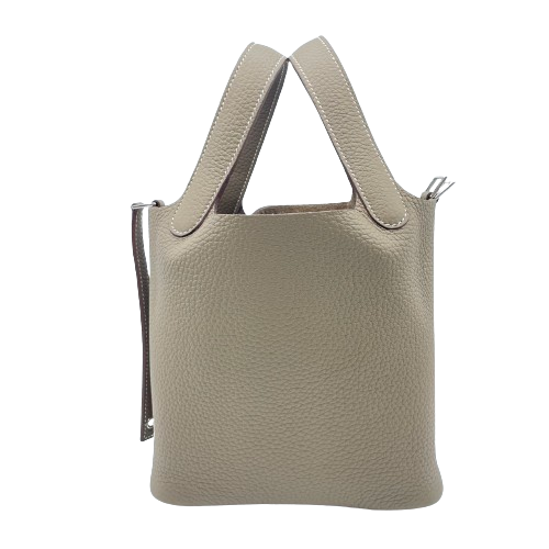 Hermes Picotin Lock PM Etoupe Torillon Clemence Silver Fittings w 새겨 져