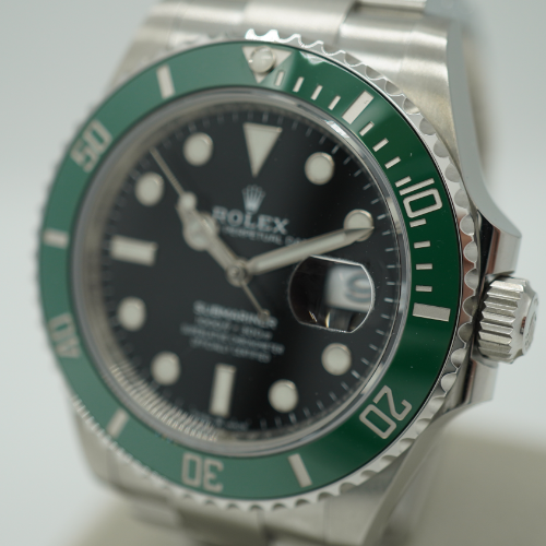 Pre-Owned Rolex Submariner Date 126610LV Oyster Bracelet Black Green