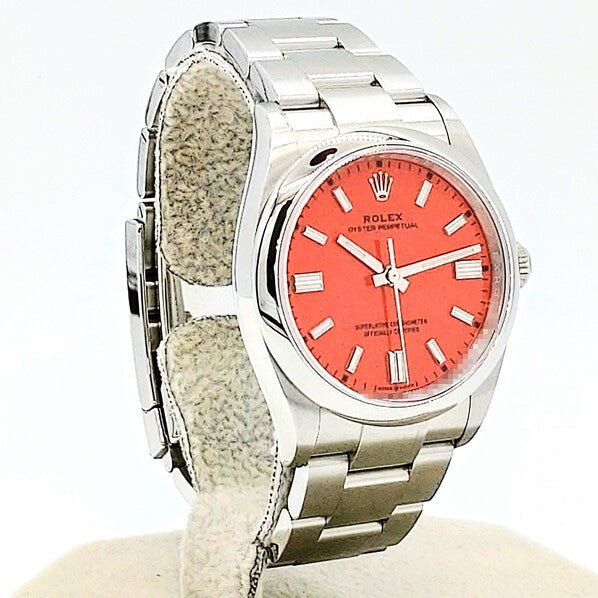プレオウンド ロレックス オイスターパーペチュアル 126000 オイスターブレスレット コーラルレッド 36mm