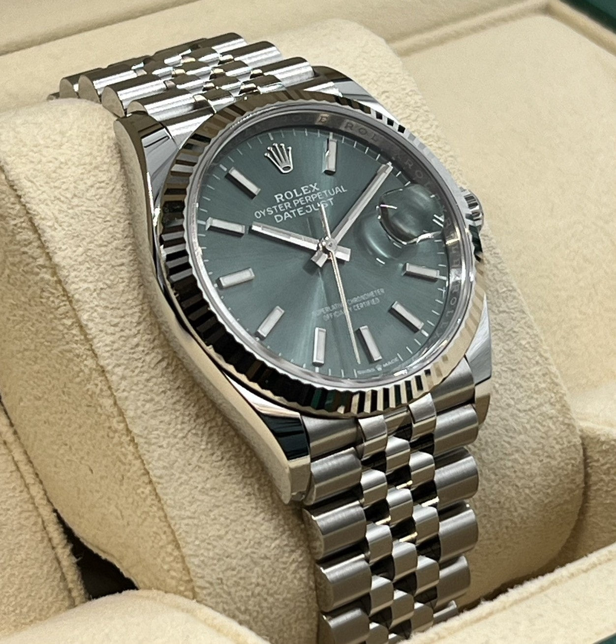 ★곧 크리스마스★롤렉스 날짜 주석 126234 민트 그린 쥬빌리 브레이슬릿 36mm