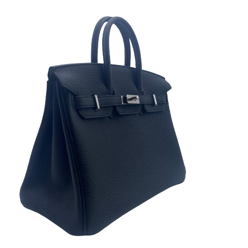Hermes Birkin 25 Noir Togo Silver Metal Fittings w 새로워