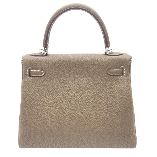 Pre-Owned Hermes Kelly 25 Etoup Togo Silver Fittings W Engraved