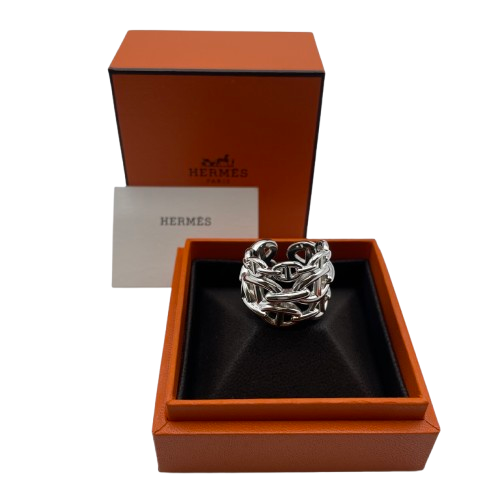 Pre-Owned Hermes Chaine d'Ankle Anchenering GM56 Silver 925