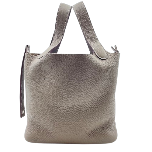 Hermes Picotin Lock PM Etoupe Torillon Clemence Silver Fittings w 새겨 져