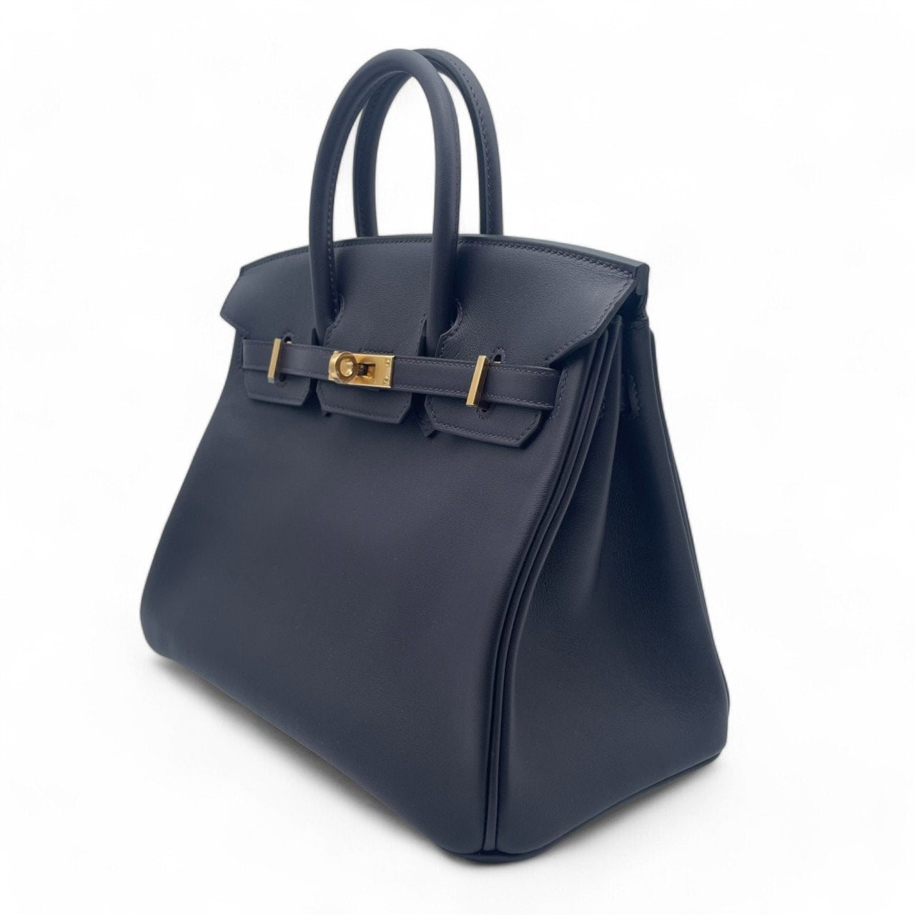 Hermes Birkin 25 Prenoir Swift Gold 하드웨어 W는 새겨 져 있습니다