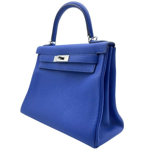 プレオウンド エルメス ケリー 28 ブルーフランス トゴ シルバー金具 U刻印