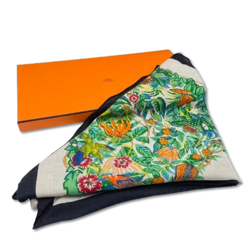 사전 소유 헤르메스 삼각형 Jean Jungle Love Cashmere Silk