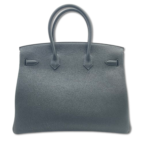 Pre-Owned Hermes Birkin 35 Noir Togo Silver Metal Fittings W Engraved
