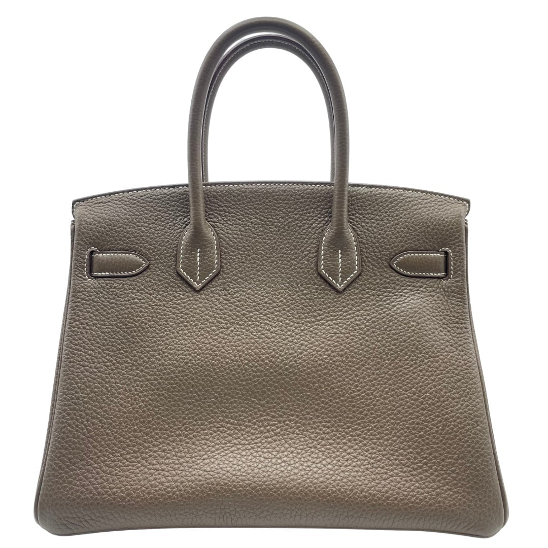 Hermes Birkin 30 Etoup Togo Silver Metal Fittings u Engraved