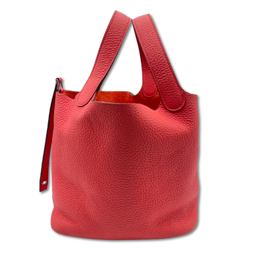 Hermes Picotin Lock PM Rose Texas Torillon Clemence Silver Fittings w 새겨 져
