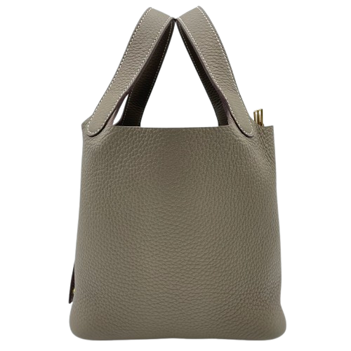 Hermes Picotin Lock PM Etoupe Torillon Clemence Gold Hardware w 새겨진