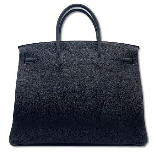 Hermes Birkin 40 Noir Togo Silver Metal Fitting K Engraved