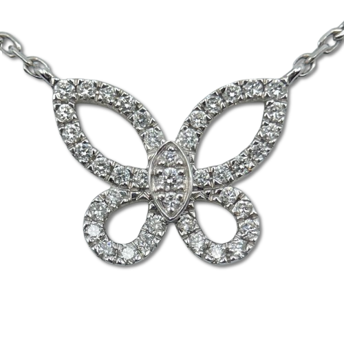 Pre-Owned Graph Butterfly Silhouette Diamond Mini Pendant RGP808 White Gold
