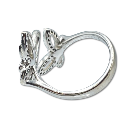 Pre-Owned Graph Double Butterfly Silhouette Diamond Ring RGR789 White Gold Size 11