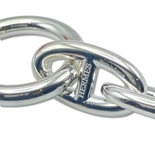 Pre-Owned Hermes Chaine Dunkle Bracelet GM Silver 925 12-panel