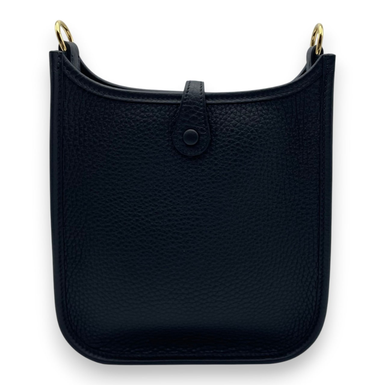 Pre-owned Hermes Mini Evelyn Amazone TPM Noir Taurillon Clemence Gold hardware W stamped