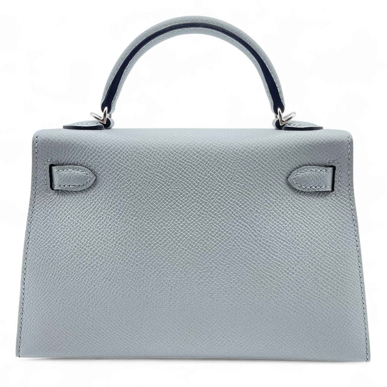 Pre-owned Hermes Mini Kelly 2 Blue Glacier Epson Silver hardware K stamp