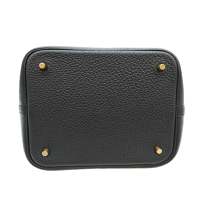 Pre-Owned Hermes Picotin Rock MM Noir Torillon Clemence Gold Fitting