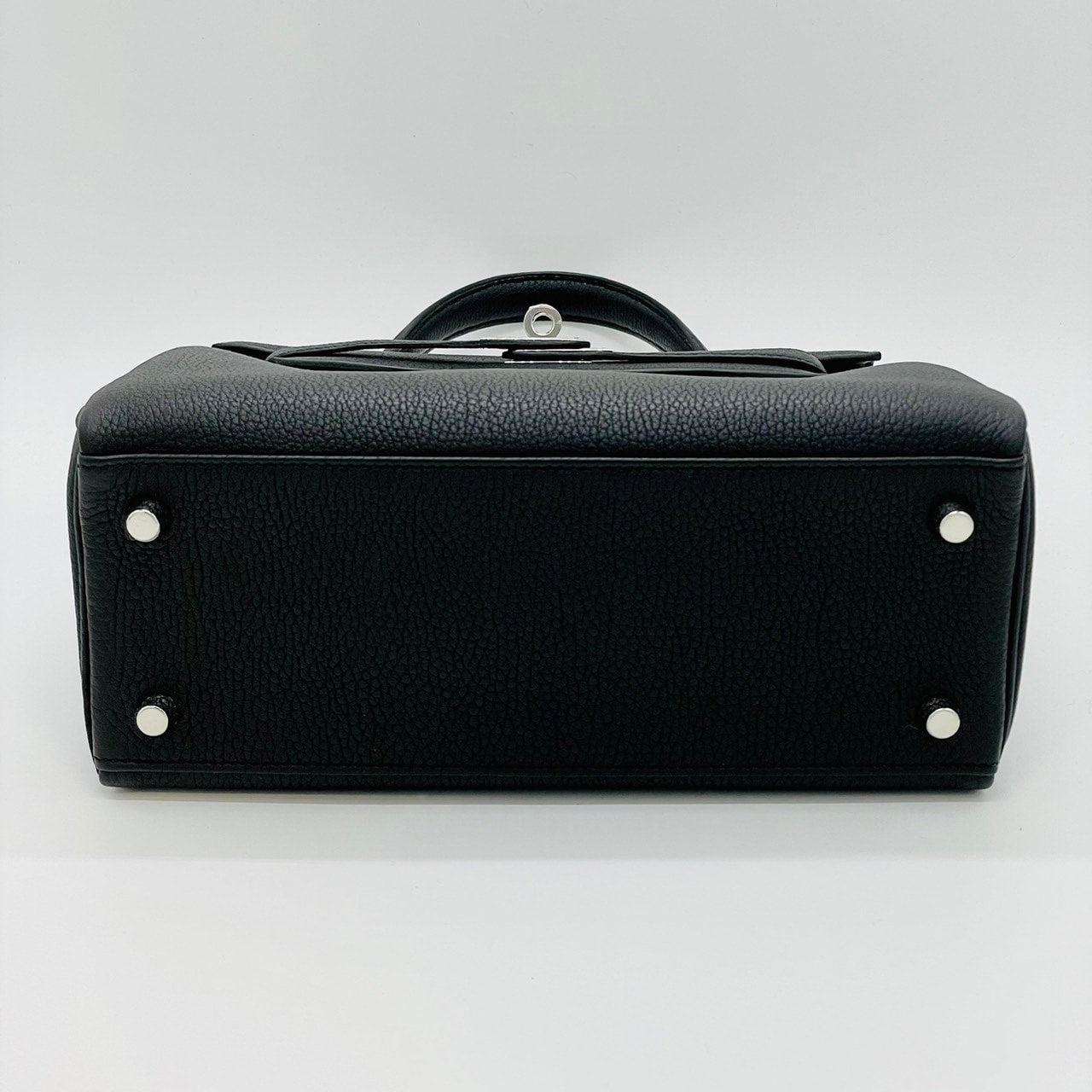 Hermes Kelly 25 Noir Togo 银色五金件 B 雕刻