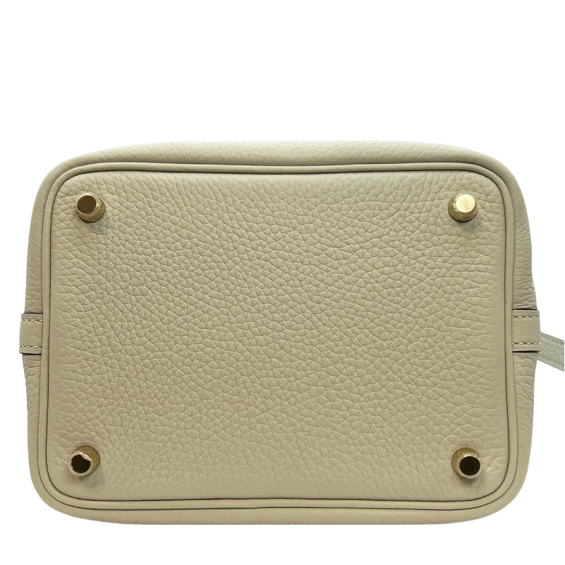 Hermes Picotan Lock PM Taurillon Clemence Grineve 金色五金配件 B 雕刻