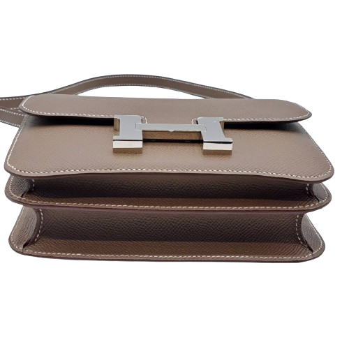 Hermes Constance Mini 18 Etoupe Epson Silver Fittings B 새겨 져