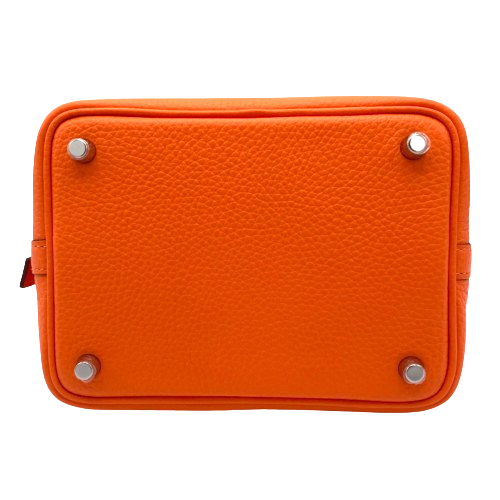 Hermes Picotin Lock PM Torillon Clemence Orange Minium B 새겨 져