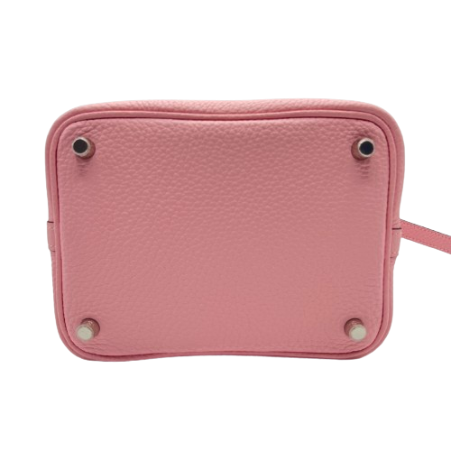 Hermes Picotin Lock PM Rose Sakura Torillon Clemence Silver Metal Fittings B 조각.