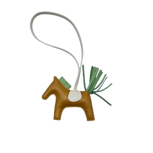 Pre-Owned Hermes Rodeo Bag Charm PM Sesame/Velle Cricket/Cre U engraved