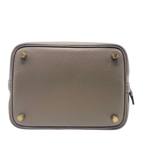 Hermes Picotin Lock PM Etoupe Torillon Clemence Gold Hardware u Engraved