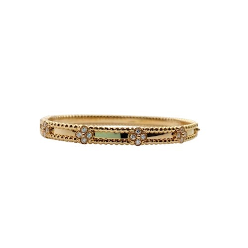 Van Cleef & Arpels Perle Sweet Clover Bracelet Small Model VCARP6X100 18K 로즈 골드/다이아몬드