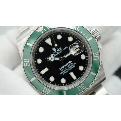 Pre-Owned Rolex Submariner Date 126610LV Oyster Bracelet Black Green